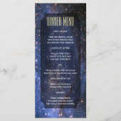 Elegante Night Sky / Space Theme Slim Dinner Menu (Voorkant)