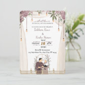 Elegante Nikaah uitnodigingskaart voor Moslims | U Kaart (Staand voorkant)