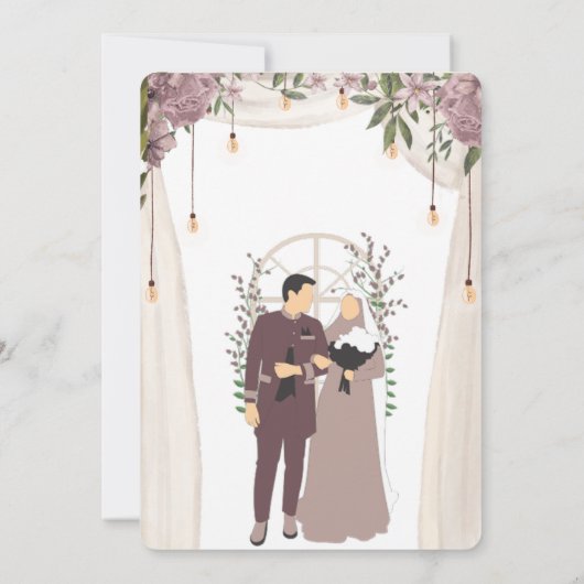 Elegante Nikaah uitnodigingskaart voor Moslims | U Kaart (Achterkant)