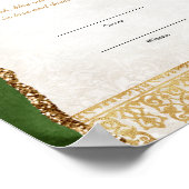 Elegante Nikkah-certificaat Moslim Islamitisch Huw Poster (Hoek)