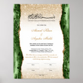 Elegante Nikkah-certificaat Moslim Islamitische Hu Poster (Voorkant)