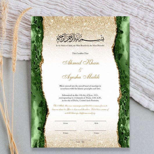 Elegante Nikkah-certificaat Moslim Islamitische Hu Poster