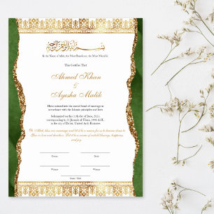 Elegante Nikkah-certificaat Moslim Islamitische Hu Poster
