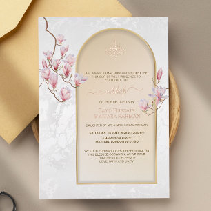 Elegante Nikkah-huwelijksfolie-uitnodiging   Magno Folie Uitnodiging