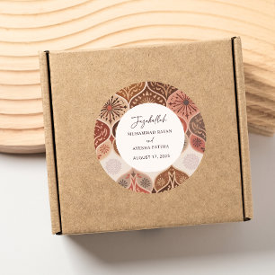 Elegante Nikkah islamitische bruiloft Bedankt Favo Ronde Sticker