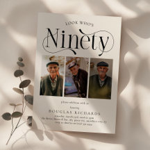 Elegante NINETY 3 foto collage 90ste verjaardag