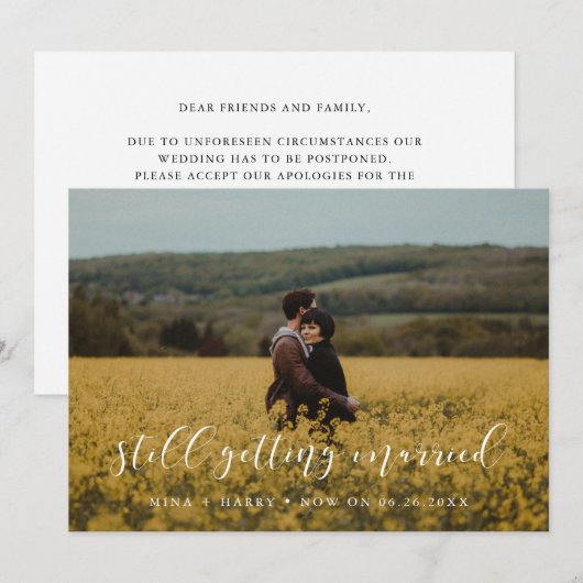 Elegante Nog steeds getrouwd trouwupdate Aankondiging (Voorkant / Achterkant)