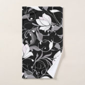 Elegante Noir Floral Swirl Bad Handdoek (Handdoek)