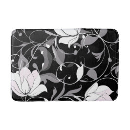 Elegante Noir Floral Swirl Badmat