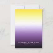 Elegante Non-binaire Pride Bruiloft Kaart (Achterkant)