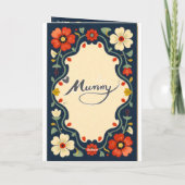 Elegante Noorse Rosemaling Moederdag Kaart (Achterkant)