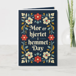Elegante Noorse Rosemaling Moederdag Kaart