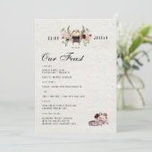 Elegante Noorse Viking-huwelijksmenu Menu (Staand voorkant)