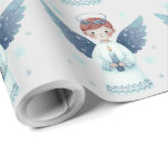 Elegante Nordic Christmas Angel met een kaars Cadeaupapier<br><div class="desc">Elegante Nordic Christmas Angel met een kaars inpakpapier.</div>