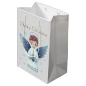 Elegante Nordic Christmas Angel met een kaars Medium Cadeauzakje (Achterkant Gekanteld)