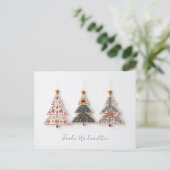 Elegante Nordic Style Weihnachtsbäume Briefkaart (Staand voorkant)