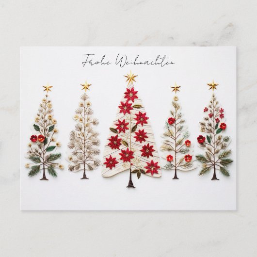 Elegante Nordic Style Weihnachtsbäume Briefkaart (Voorkant)
