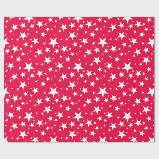 Elegante Nostalgische Kerst Rode Sjabloon Sterren Cadeaupapier (Vlak)