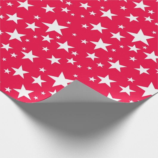 Elegante Nostalgische Kerst Rode Sjabloon Sterren Cadeaupapier (Hoek)