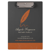 Elegante Notaris Charcoal Oranje Klembord (Voorkant)