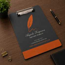 Elegante Notaris Charcoal Oranje Klembord