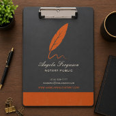 Elegante Notaris Charcoal Oranje Klembord