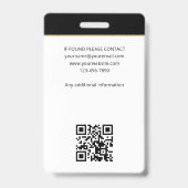 Elegante Notaris Handtekening Agent ID Badge Logo (Achterkant)