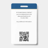 Elegante Notaris Handtekening Agent ID Badge Logo (Achterkant)