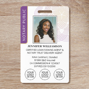 Elegante Notaris Handtekening Agent ID Badge Logo