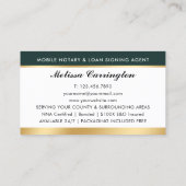 Elegante notaris lening ondertekenaar goud donker  visitekaartje (Achterkant)