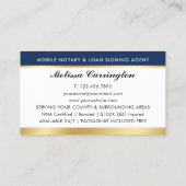Elegante Notaris Lening Signing Agent Goud Navy Bl Visitekaartje (Achterkant)