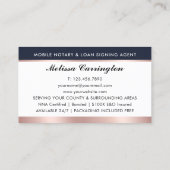 Elegante notaris Loan Signing Agent Roos Gold Blue Visitekaartje (Achterkant)