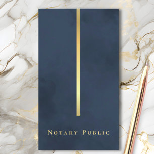 Elegante Notaris Navyblauw Gouden LinkedIn QR Visitekaartje