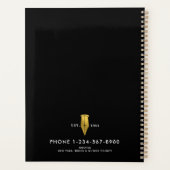 Elegante Notaris Ondertekeningsagent Goud Logo Planner (Achterkant)