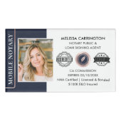 Elegante notaris Openbaar Midnight Blue Roos Gold Naambadge (Voorkant)