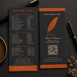 Elegante Notaris Openbare Diensten & Tarieven Reclamekaart