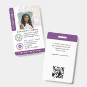 Elegante Notaris Openbare Foto ID Badge | Paars (Voor- en achterkant)