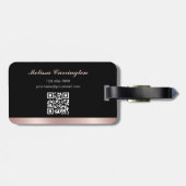 Elegante notaris openbare foto roze rose goud zwar bagagelabel (Achterkant horizontaal)