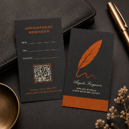 Elegante Notaris Openbare Houtskool Oranje Afsprakenkaartje