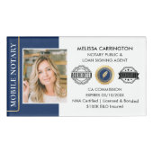 Elegante notaris openbare lening ondertekening age naambadge (Voorkant)