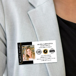 Elegante notaris openbare lening ondertekening age naambadge