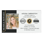 Elegante notaris openbare lening ondertekening age naambadge (Voorkant)