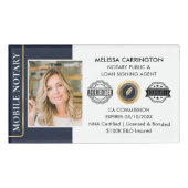 Elegante notaris openbare lening ondertekening age naambadge (Voorkant)