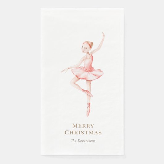 Elegante Notenkraker Ballerina Kerstmis Servet (Voorkant)