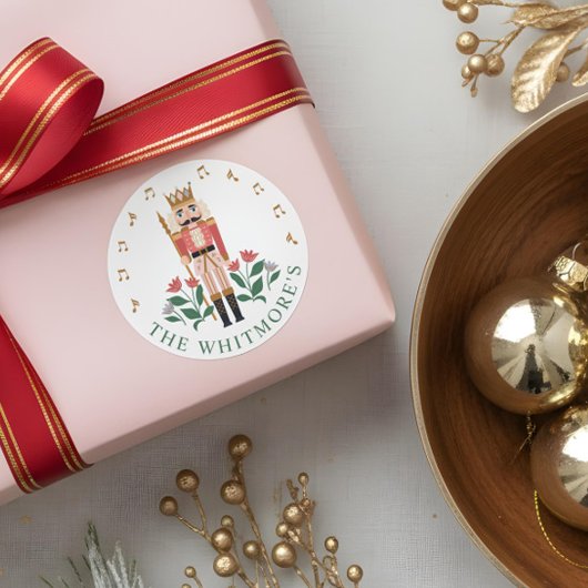 Elegante Notenkraker Ballet Speelgoed Soldier Flor Ronde Sticker