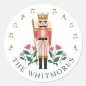 Elegante Notenkraker Ballet Speelgoed Soldier Flor Ronde Sticker (Voorkant)