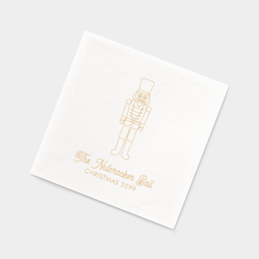 Elegante Notenkraker Kerst Gouden Folie Servetten (Links)