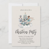 Elegante notenkraker kerstboomfeest kaart (Voorkant)