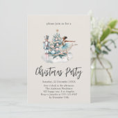 Elegante notenkraker kerstboomfeest kaart (Staand voorkant)