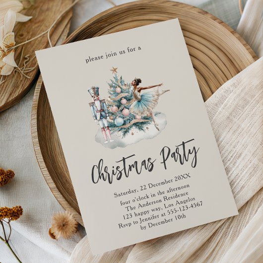 Elegante notenkraker kerstboomfeest kaart